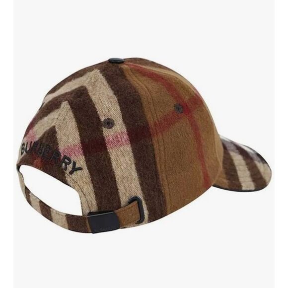 NWT BURBERRY House Check Wool Ball Cap Brown - Picture 3 of 10